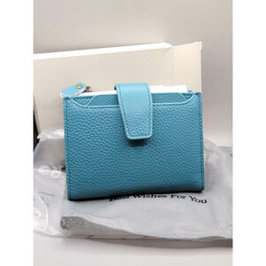 Best Wishes For You Women's Wallet Teal Cash Change Credit Cards Photos NEW